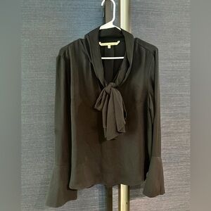 Rachel Roy Long Sleeve Black Tie Shirt